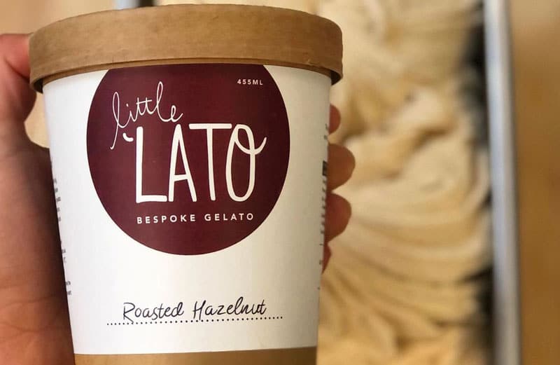 Bespoke gelato label design for Little Lato