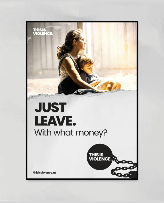 THIS IS VIOLENCE.
We’re both proud and humbled to have worked alongside @goodshepherdnz and their partner organisations to bring this important campaign in NZ to life.
@thisisviolencenz challenges the way we think about economic abuse - financial control, coerced debt, withheld payments and ruined credit aren’t simply financial hardship - they are forms of family violence. Good Shepherd are aiming to both educate NZers on this pervasive yet under the radar issue and persuade Government parties to act. Their bold, confronting and deliberately hard to ignore campaign reflects the lived reality of economic abuse and the impact that can continue long after a relationship ends.
Go sign the petition. thisisviolence.co.nz